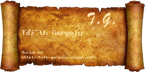 Tóth Gergely névjegykártya